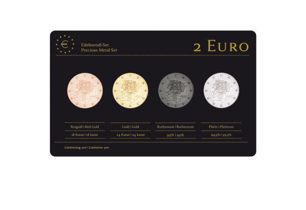 Edelmetallset 2 Euro 2015 Andorra 25 Jahre Zollunion mit der EU