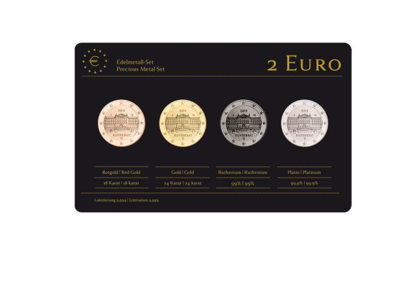 Edelmetallset 2 Euro 2019 Deutschland 70 Jahre deutscher Bundesrat