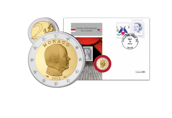 Numisbrief Gracia Patricia inkl. 2 Euro Münze Monaco Albert 2012