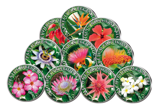 Blütenzauber ferner Länder 10er Kollektion mit Farbmotiv im Etui inkl. Zertifikat