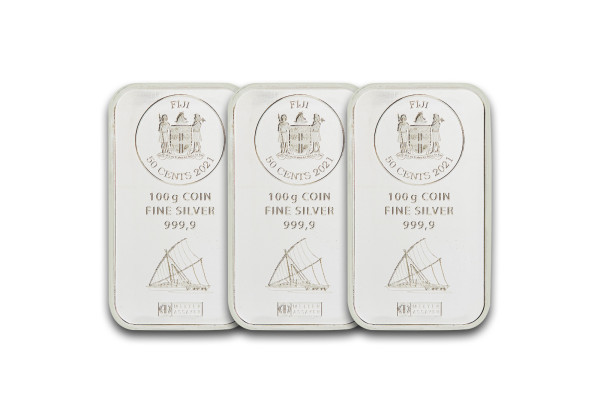 Silber Münzbarren 100 g Fiji Spar-Set