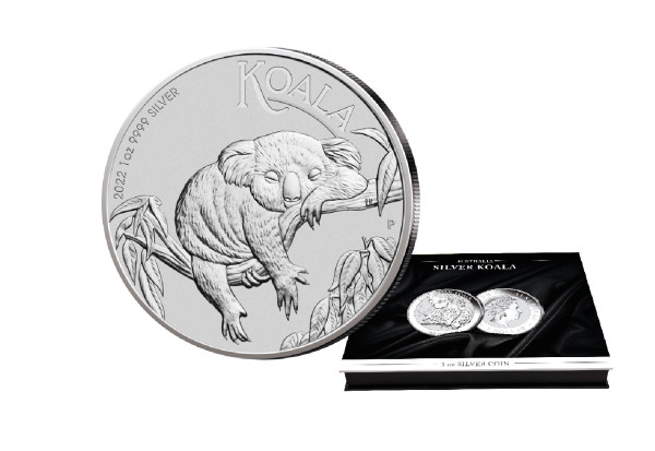 Koala 1 oz Silber 2022 Australien mit passender Münzkassette