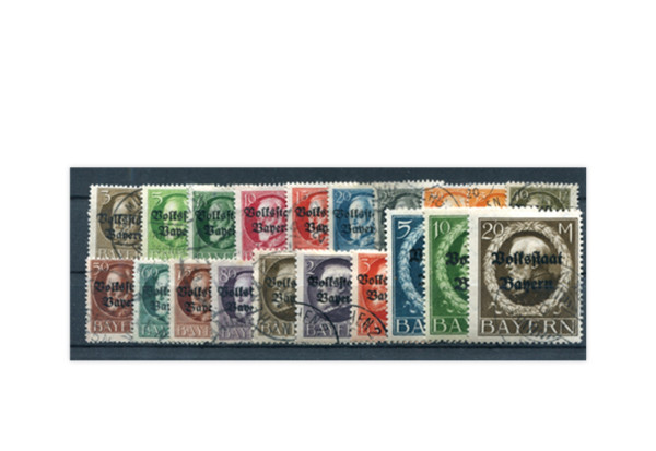 Briefmarken Altdeutschland Bayern Freimarken 1919 Michel-Nr. 116-135 A gestempelt
