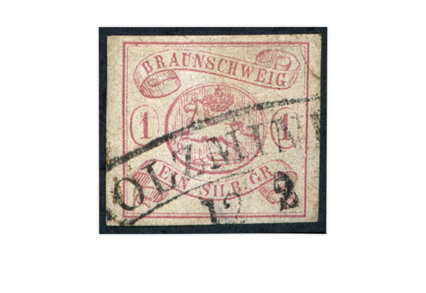Briefmarke Altdeutschland Braunschweig Freimarke 1852 Michel-Nr. 1 gestempelt