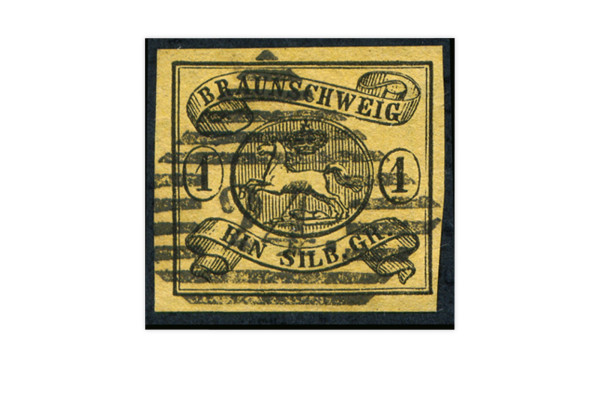 Briefmarke Altdeutschland Braunschweig Freimarke 1853 Michel-Nr. 6 gestempelt