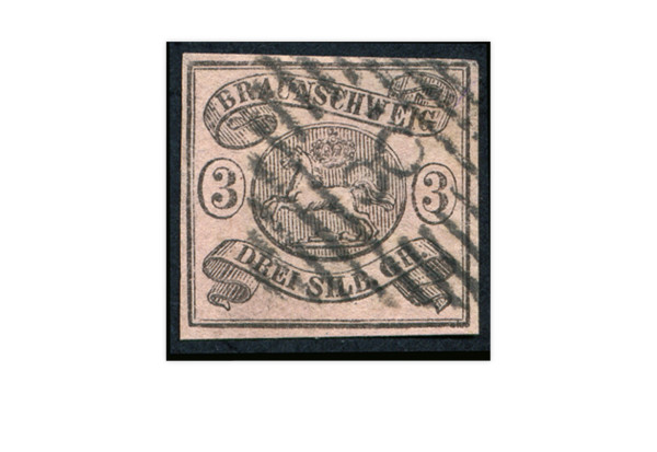 Briefmarke Altdeutschland Braunschweig Freimarke 1853 Michel-Nr. 8 gestempelt