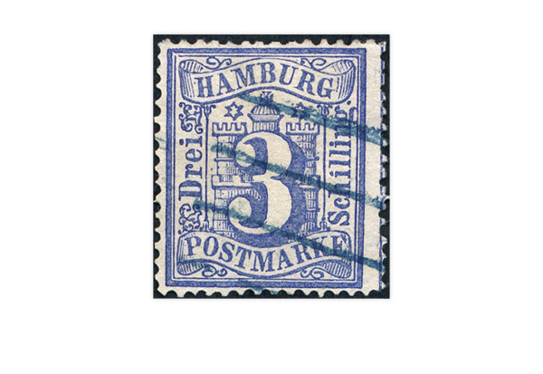 Briefmarke Altdeutschland Hamburg Freimarke 1864 Michel-Nr. 15 gestempelt