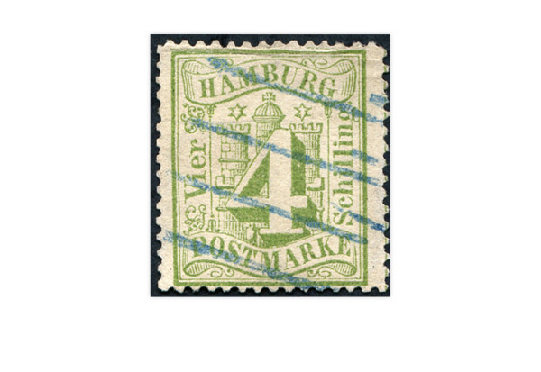Briefmarke Altdeutschland Hamburg Freimarke 1864 Michel-Nr. 16 gestempelt