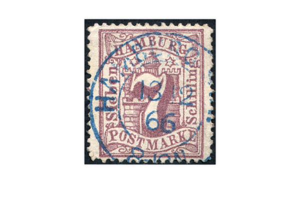 Briefmarke Altdeutschland Hamburg Freimarke 1865 Michel-Nr. 19 gestempelt