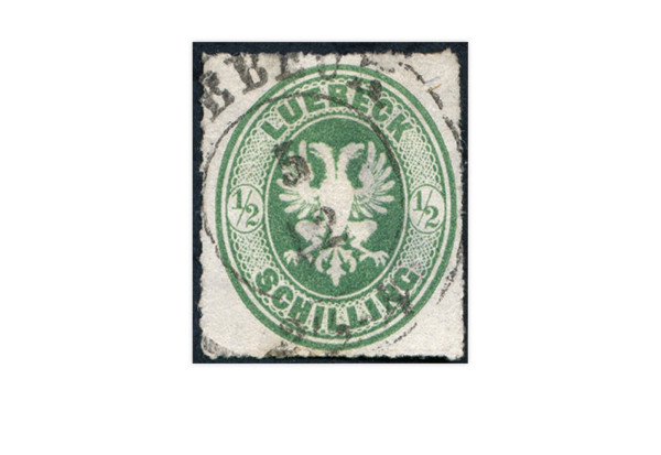 Briefmarke Altdeutschland Lübeck Freimarke 1863 Michel-Nr. 8 gestempelt