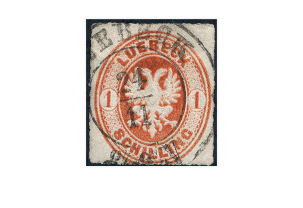 Briefmarke Altdeutschland Lübeck Freimarke 1863 Michel-Nr. 9 gestempelt