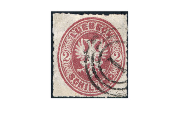 Briefmarke Altdeutschland Lübeck Freimarke 1863 Michel-Nr. 10 gestempelt