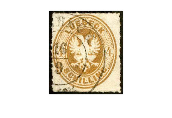 Briefmarke Altdeutschland Lübeck Freimarke 1863 Michel-Nr. 12 gestempelt