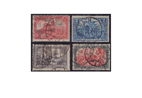 Briefmarken Deutsches Reich 1905 Michel-Nr. 94/97 B II gestempelt