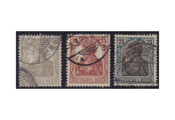 Briefmarken Deutsches Reich 1918/19 Michel-Nr. 102/104 gestempelt