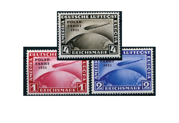 Briefmarken Deutsches Reich Polarfahrt mit LZ 127 1931 Michel-Nr. 456/8 postfrisch geprüft