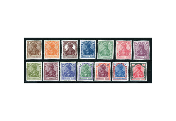 Briefmarken Deutsches Reich Freimarken Germania 1920 Michel-Nr. 140/153 postfrisch