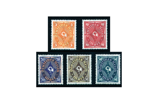 Briefmarken Deutsches Reich Posthorn 1922 Michel-Nr. 205/9 postfrisch