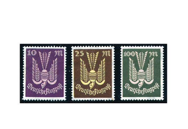 Briefmarken Deutsches Reich Flugpostmarken Holztaube II 1923 Michel-Nr. 235/7 postfrisch
