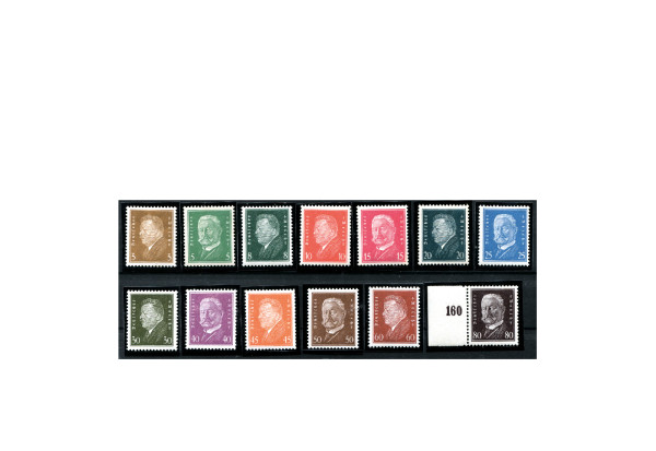 Briefmarken Deutsches Reich 1928 Michel-Nr. 410/22 mit Falz