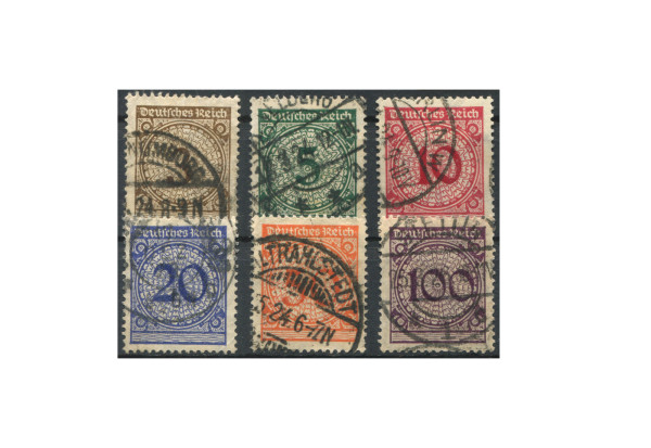 Briefmarke Deutsches Reich 1923 Michel-Nr 338/43 gestempelt