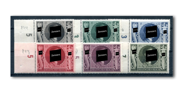Briefmarken Deutsches Reich Hitlers 54. Geburtstag 1943 Michel-Nr. 844/49 postfrisch