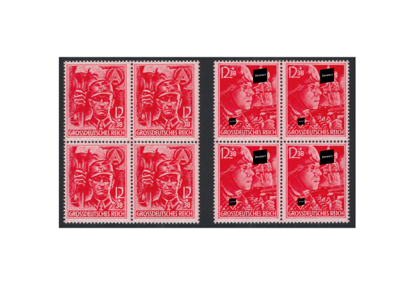 Deutsches Reich Michel-Nr. 909/910 postfrisch Viererblocks