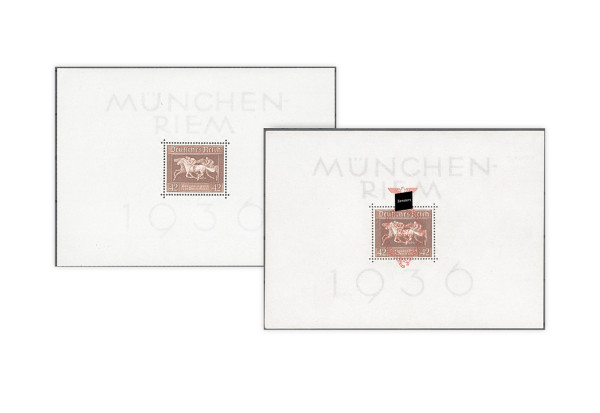 Briefmarken Deutsches Reich Braunes Band 1936 Block 4 + Block 10 gestempelt