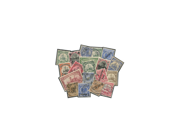 Umfangreiche Briefmarken-Kollektion "Dt. Kolonien und Auslandspostämter" 50 Marken 1900-1919
