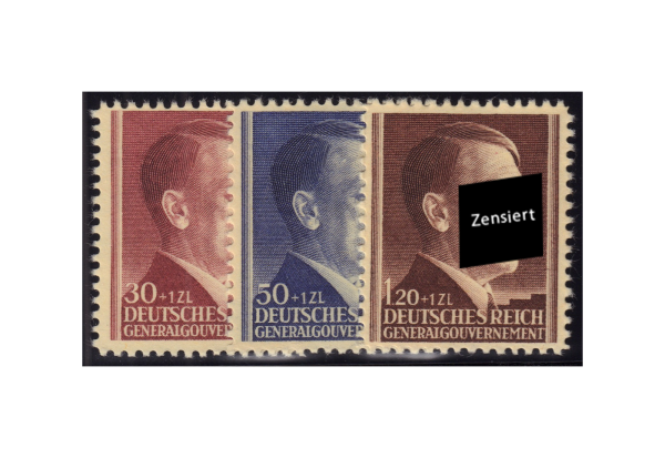 Generalgouvernement Freimarken: 53. Geburtstag von Adolf Hitler 1942 Michel Nr. 89/91 postfrisch