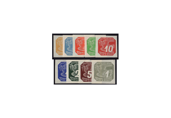 Briefmarken Böhmen und Mähren Zeitungsmarken 1939 bis 1945 Michel-Nr. 117 - 125 postfrisch