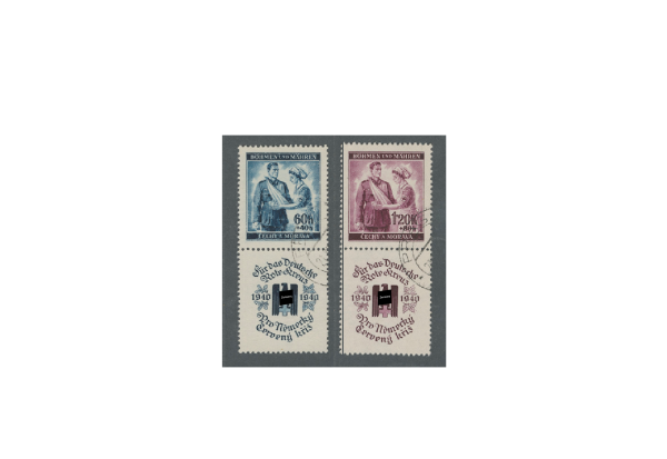 Briefmarken Böhmen und Mähren Michel Nr. 53 - 54 Zf gestempelt