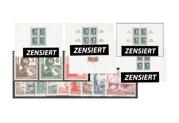 Briefmarken Deutsches Reich Jahrgang 1937 Mi.Nr. 643-659 inkl. Blocks 7/11 postfrisch