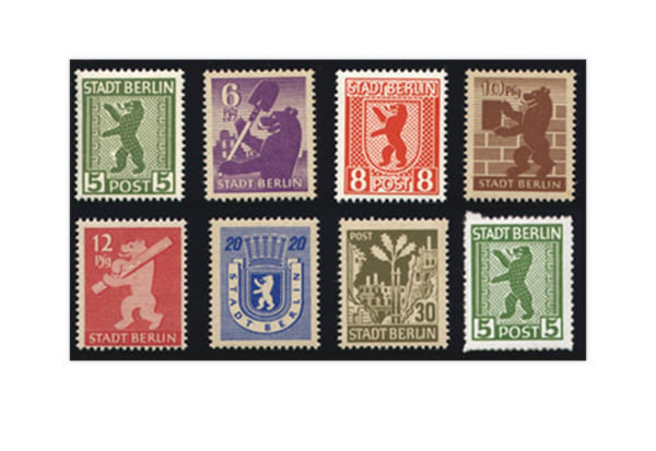 Briefmarken SBZ Berlin 1945 Michel-Nr. 1 A bis 7 A, 1 AB postfrisch