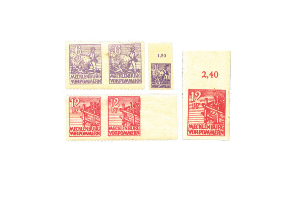 SBZ 1945 ex Mi.Nr. 29/40 x/y postfrisch und geprüft