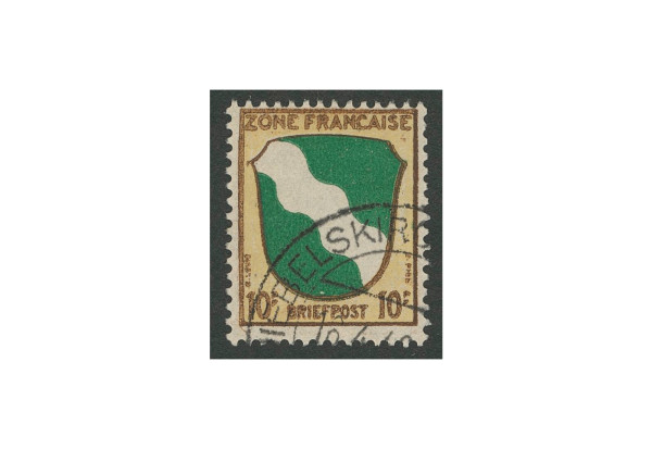 Briefmarke Französische Zone Allgemeine Ausgabe Wappen der Länder 1945 Michel-Nr. 5 gestempelt
