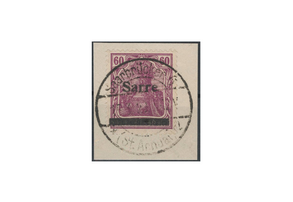 Briefmarken Deutsches Reich Germania Sarre 1920 Michel-Nr. 14 a I gestempelt geprüft