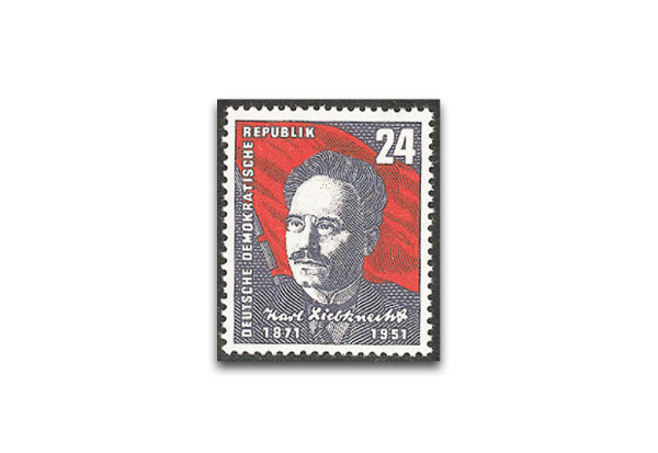 Briefmarke DDR 80. Geburtstag von Karl Liebknecht 1951 Michel-Nr. 294 postfrisch