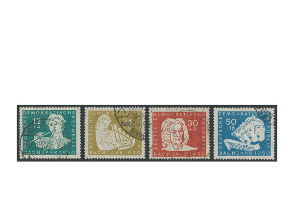 Briefmarken DDR 200. Todestag von Johann Sebastian Bach 1950 Michel-Nr. 256-259 gestempelt