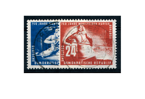 Briefmarken DDR 750 Jahre Mansfelder Kupferschieferbergbau 1950 Michel-Nr. 273-274 gestempelt