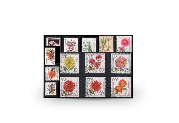 Briefmarken DDR Blumen-Sammlung 10 komplette Sätze gestempelt