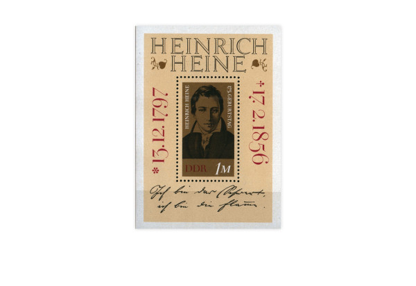 Briefmarken DDR 175. Geburtstag Heinrich Heine Block 37 postfrisch