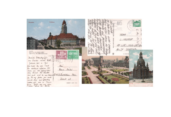 10 verschiedene Ansichtskarten Dresden 1900 bis heute gebraucht/ungebraucht