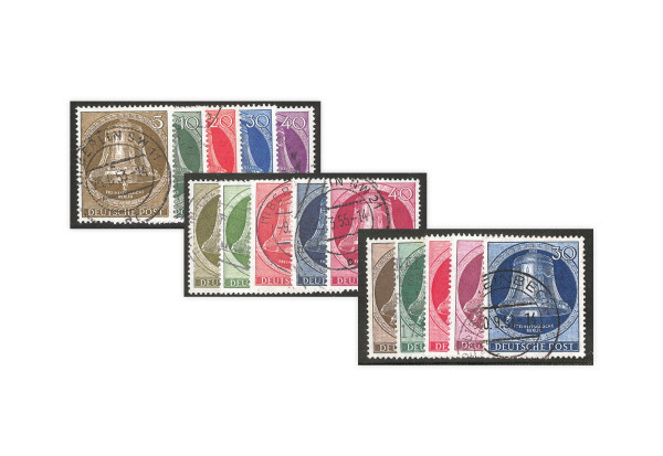 Briefmarken Berlin Glockensätze 1951 bis 1953 gestempelt