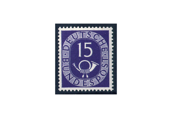 Briefmarke BRD 1951 Posthorn Michel Nr. 129 postfrisch geprüft