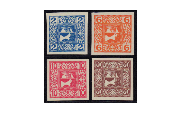 Briefmarken Österreich Kaiserreich 1908-1910 Michel-Nr. 157-160 y Merkurkopf postfrisch geprüft