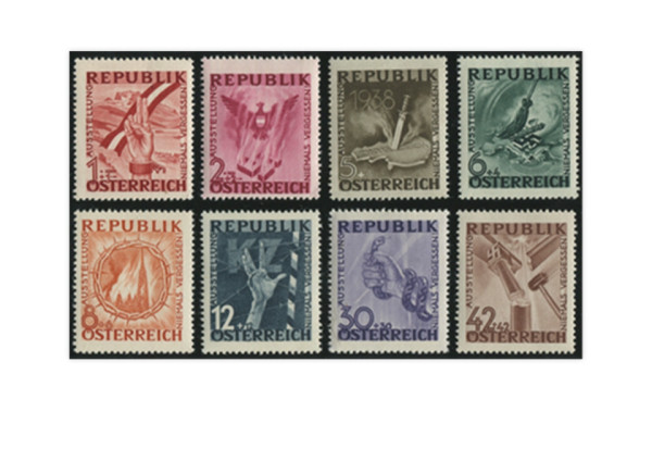 Briefmarken Österreich Antifaschistische Ausstellung 1946 Michel-Nr. 776/783 postfrisch