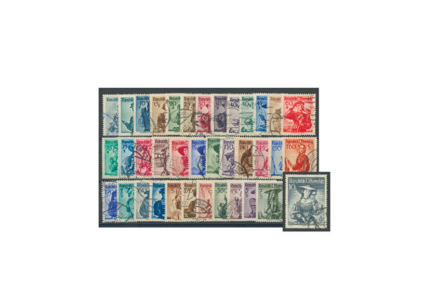 Briefmarken Österreich Trachten Michel Nr. 893/926 + 978/80 gest.