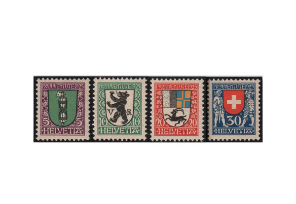 Schweiz Mi.Nr. 214/217 gest. Pro Juventute Wappen