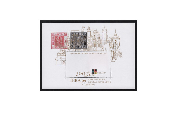 Faksimile BRD 1999 IBRA 150 Jahre deutsche Briefmarken Nürnberg Block 46 K
